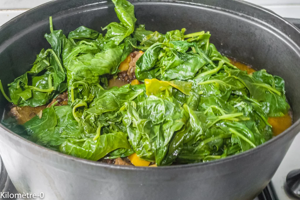 Bœuf aux épices, aux lentilles, épinards et courge - Étape 12