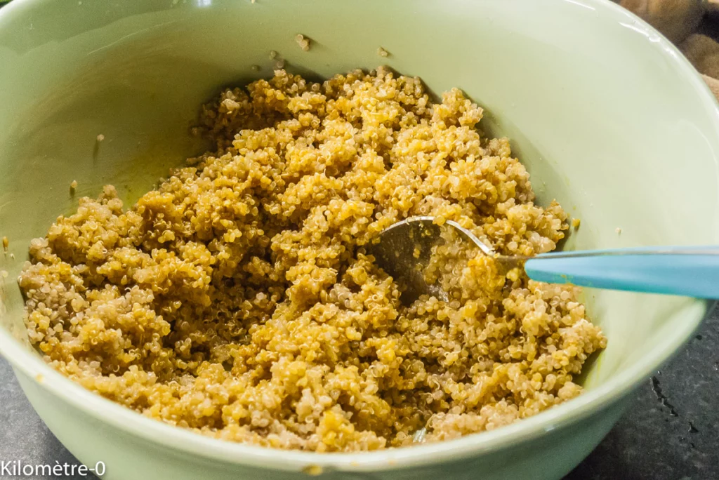 Salade de quinoa aux asperges blanches, petits pois et carottes - Étape 3