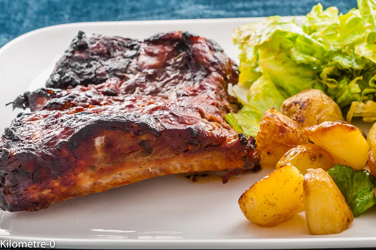 Photo de recette de travers de porc, spare ribs, marinade, sauce soja, ketchup, facile, grillade, économique, de Kilomètre-0, blog de cuisine réalisée à partir de produits de saison et issus de circuits courts