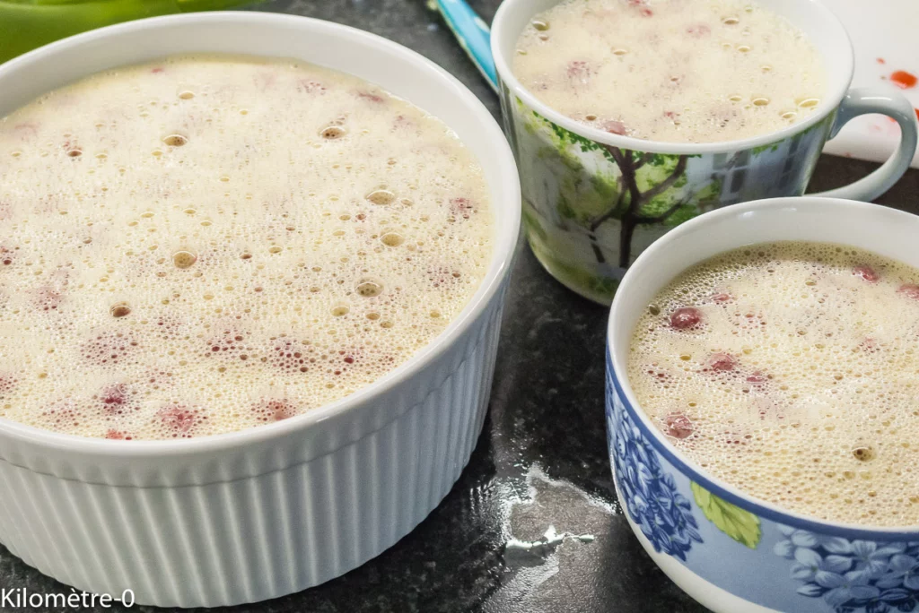 Oeufs au lait aux framboises au four vapeur - Étape 4