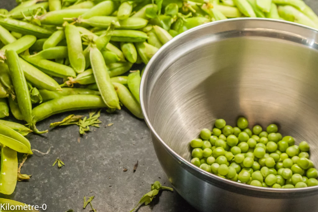 Salade de pâtes aux asperges, petits pois et jambon blanc - Étape 1