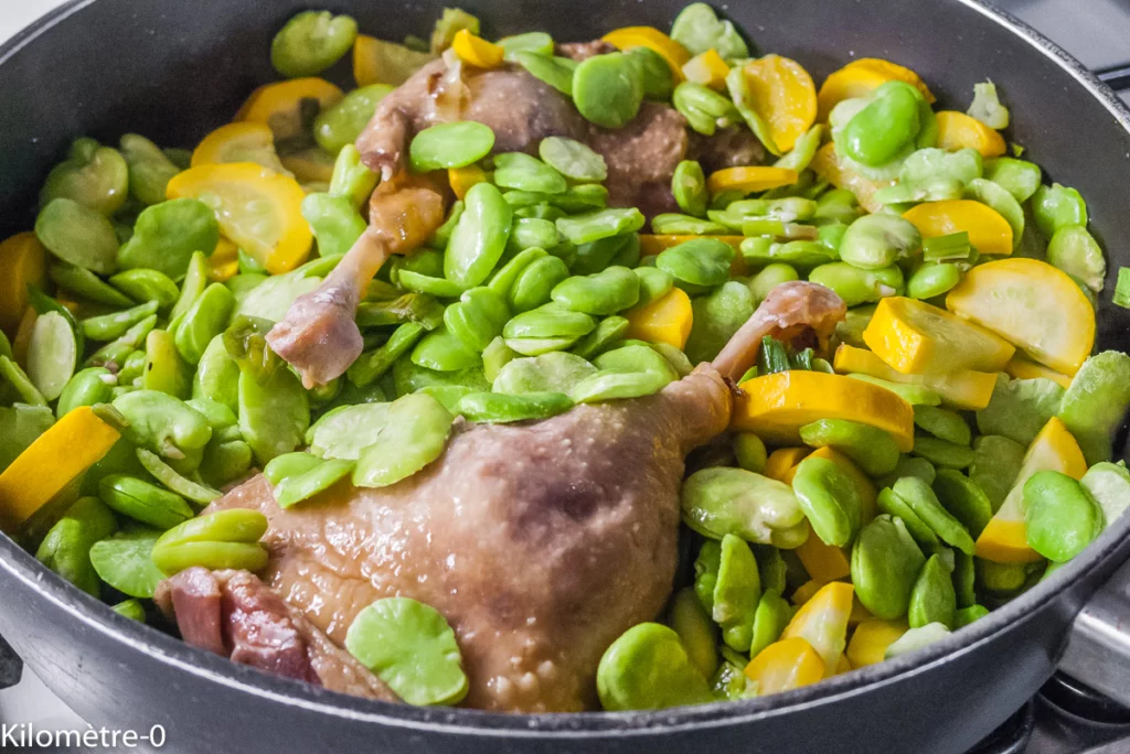 Confit de canard aux courgettes et aux fèves - Étape 7