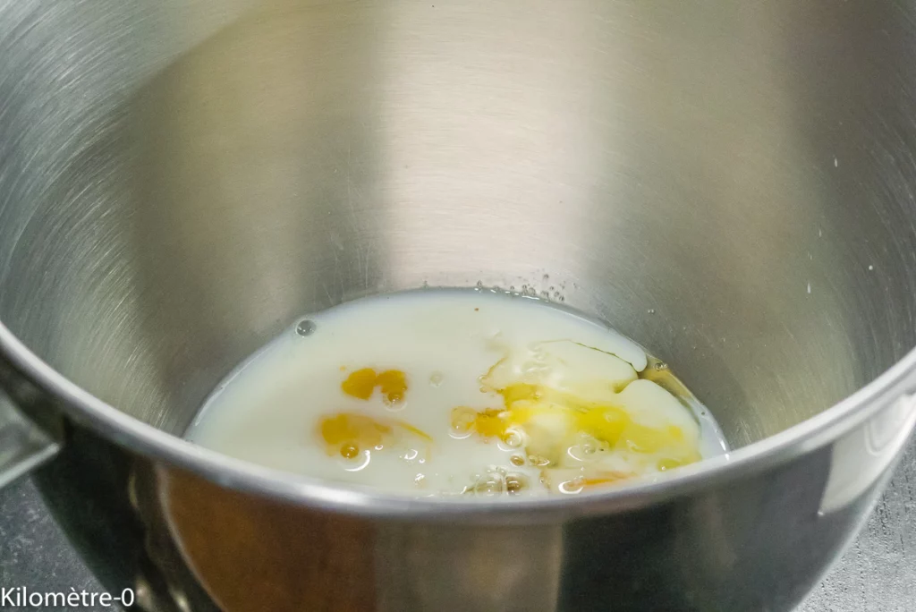 Gâteau du matin épeautre, noisettes et chocolat - Étape 1