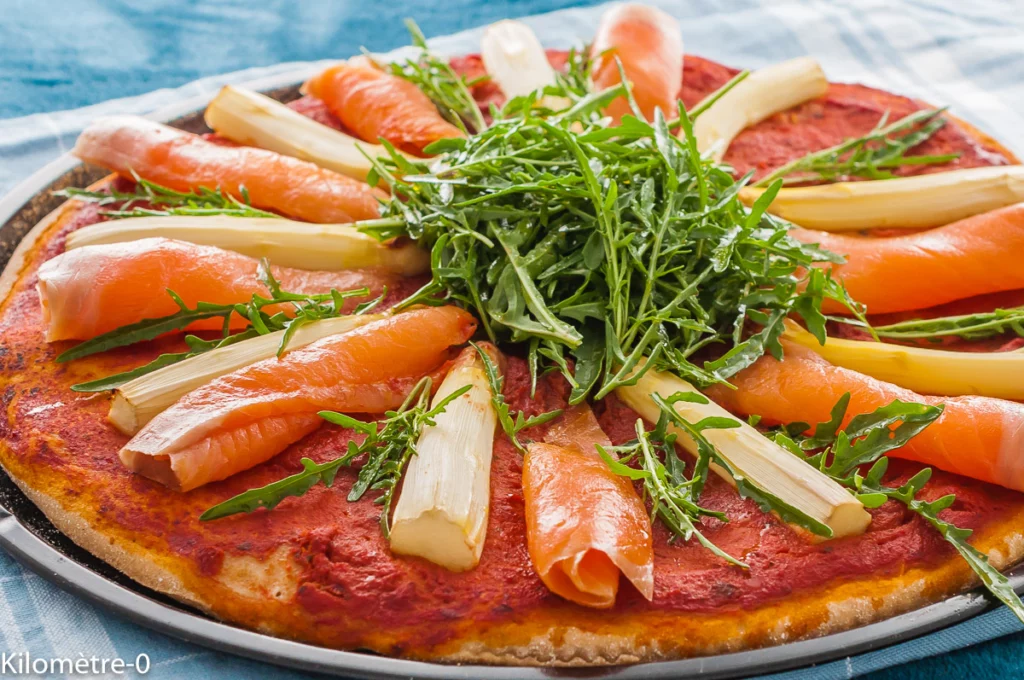 Pizza aux asperges blanches et à la truite fumée - Étape 7