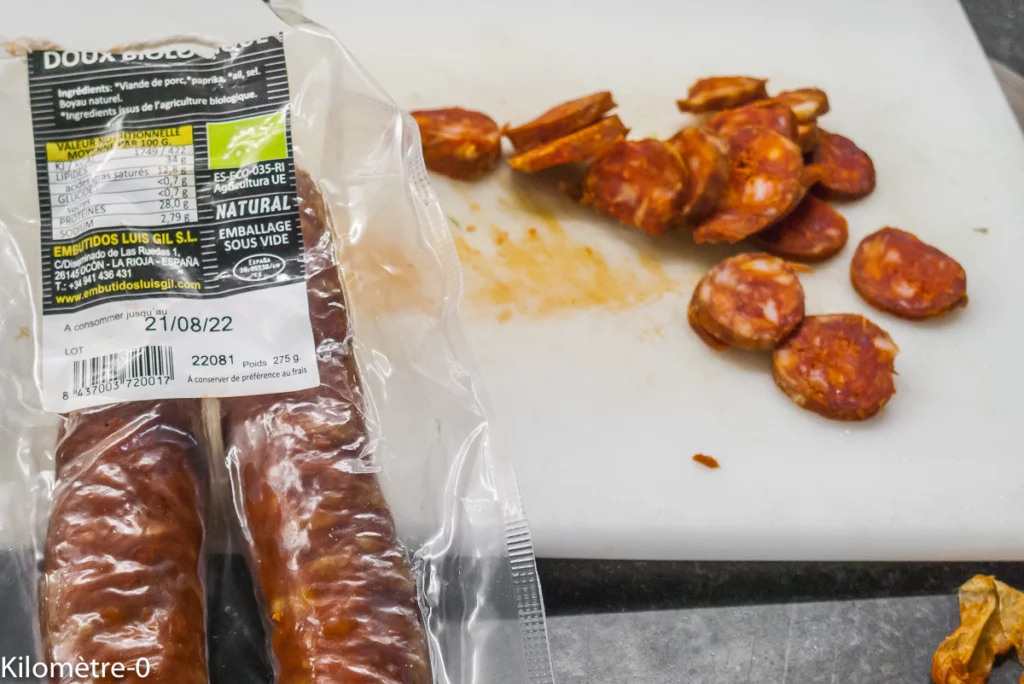 Courgettes au chorizo et œufs sur le plat - Étape 2