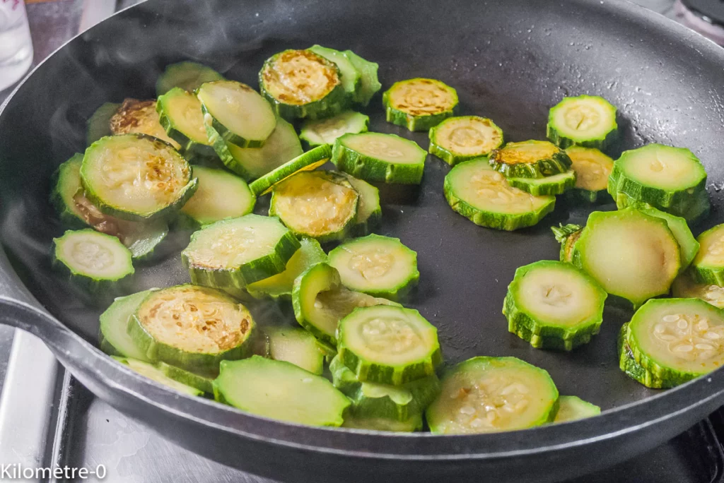 Courgettes au chorizo et œufs sur le plat - Étape 4