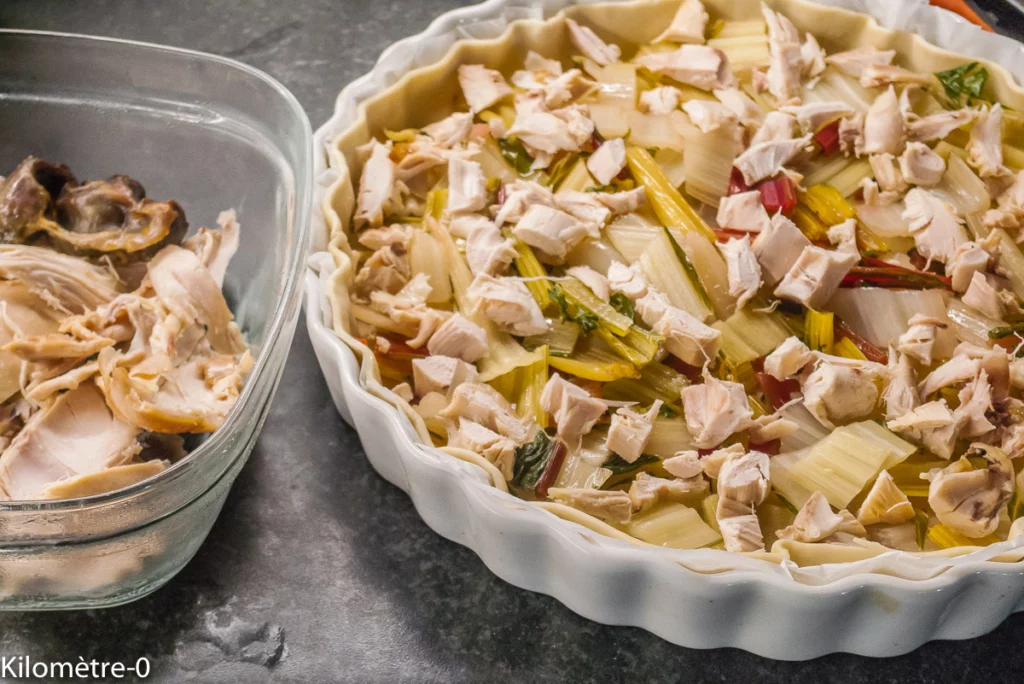 Tarte aux côtes de blettes et au poulet - Étape 3