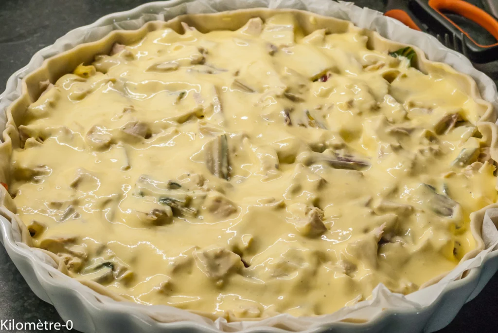 Tarte aux côtes de blettes et au poulet - Étape 4