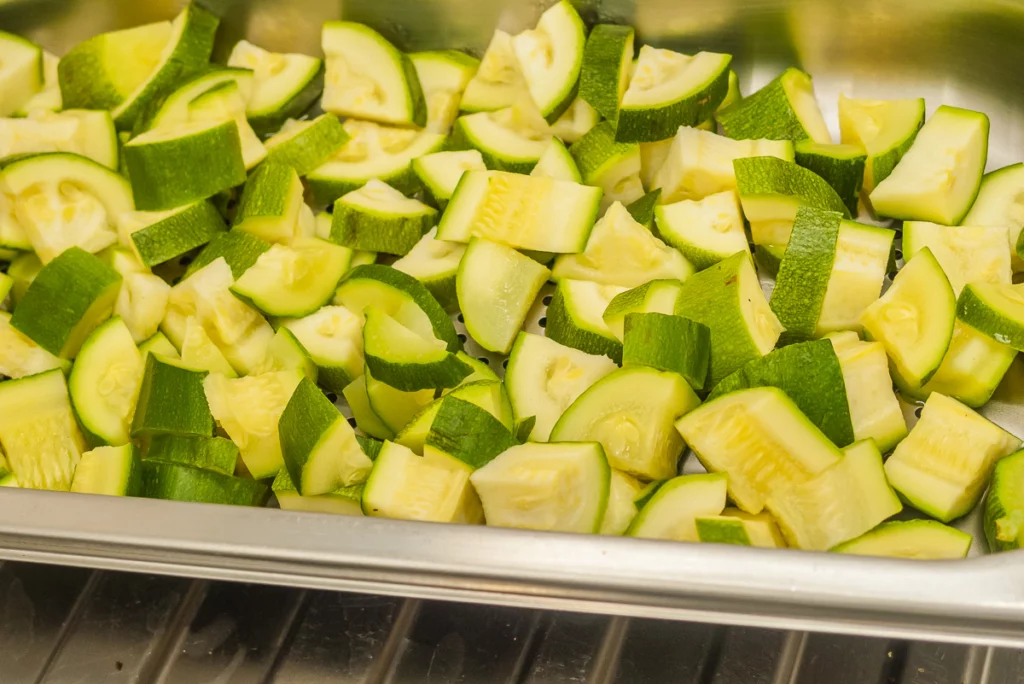 Pâtes fraiches, courgettes en sauce et chorizo - Étape 1
