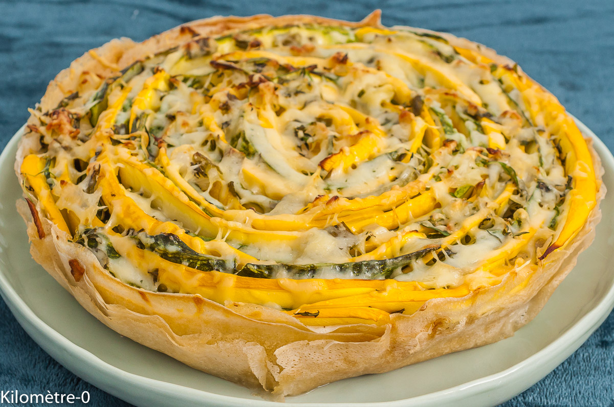 Photo de recette  végétarienne, tarte, salée, spirale, courgettes, fromage, tahini, bio, healthy, Kilomètre-0, blog de cuisine réalisée à partir de produits de saison et issus de circuits courts