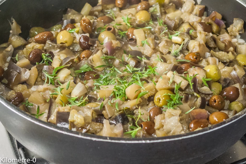 Escalopes de porc marinées, poêlée d&rsquo;aubergines aux olives - Étape 5