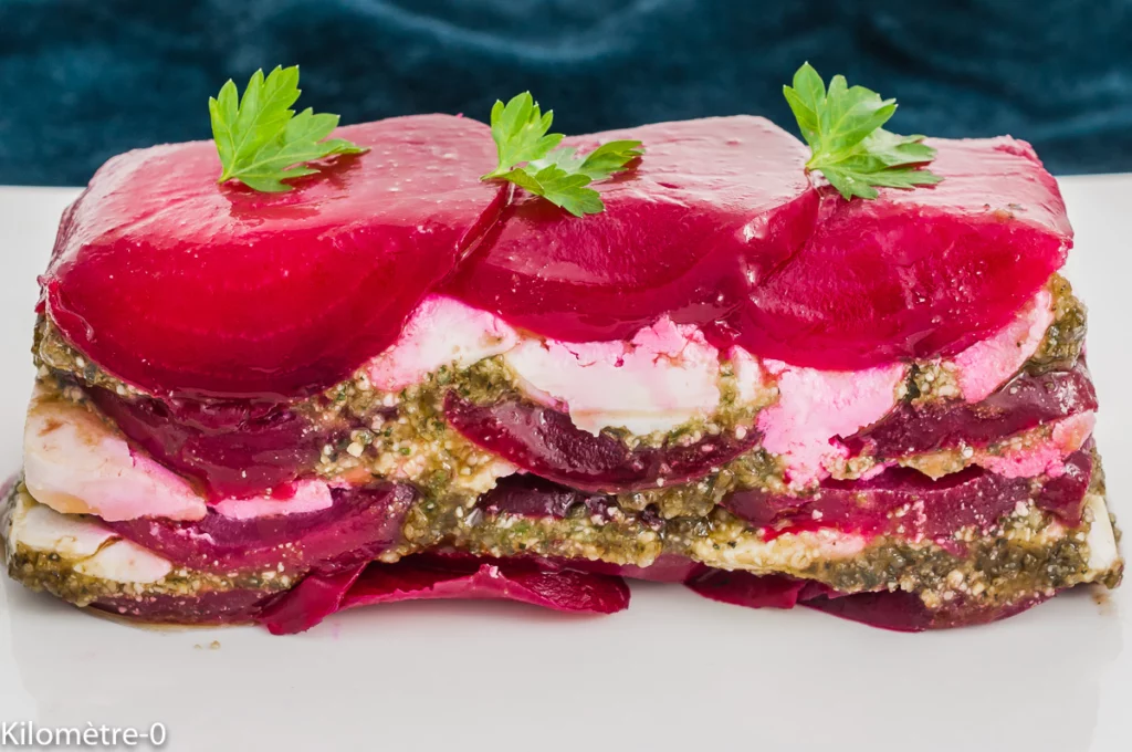 Terrine de betterave au fromage de chèvre et au pesto - Étape 10