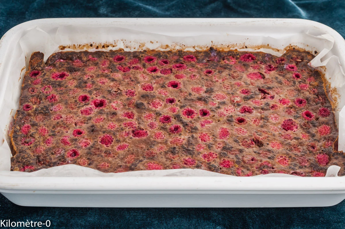 Photo de recette de dessert, gâteaux, fruits rouges, framboises, flan, clafoutis, chocolat bio, cacao, facile, rapide, laitage,, Kilomètre-0, blog de cuisine réalisée à partir de produits de saison et issus de circuits courts
