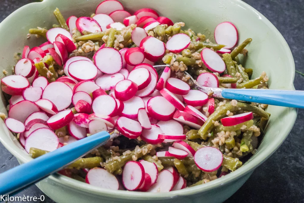 Salade de sarrasin aux haricots verts et radis - Étape 4