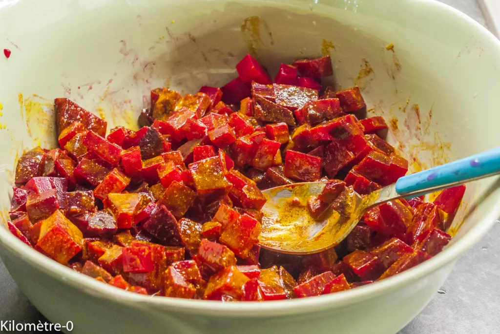 Salade de quinoa, betteraves, radis et olives - Étape 3