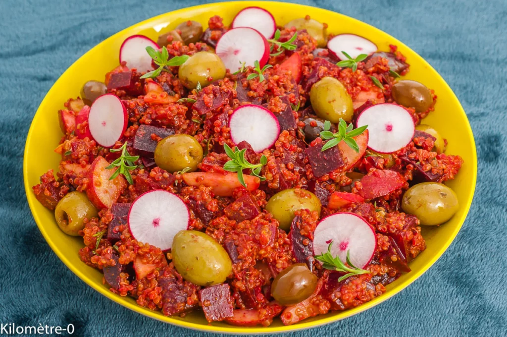 Salade de quinoa, betteraves, radis et olives - Étape 7