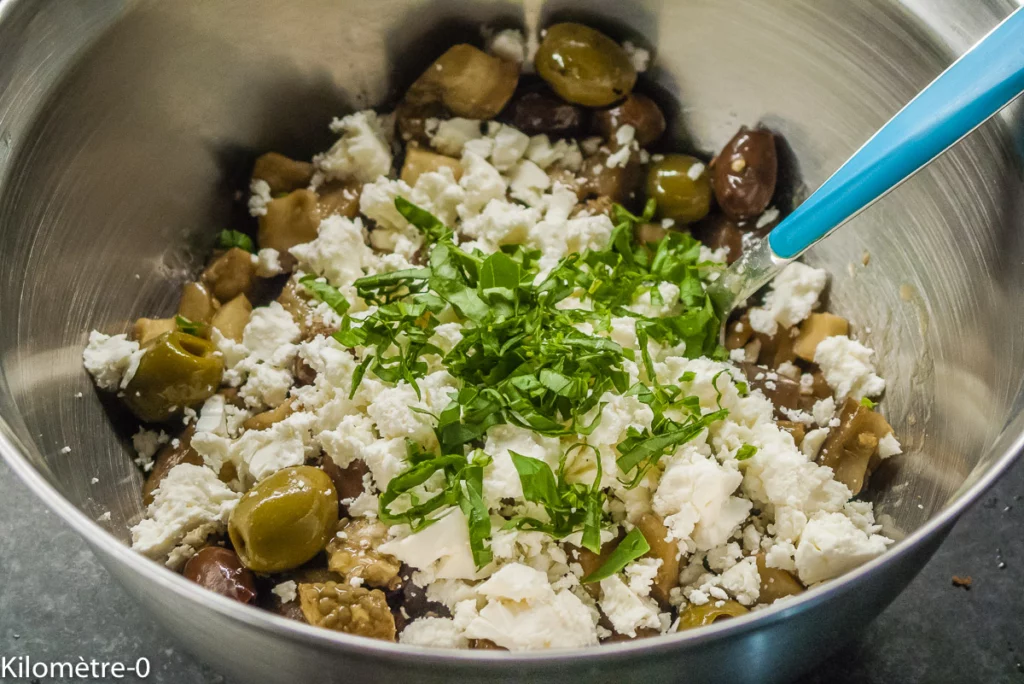 Salade d&rsquo;aubergines, fêta et olives - Étape 6