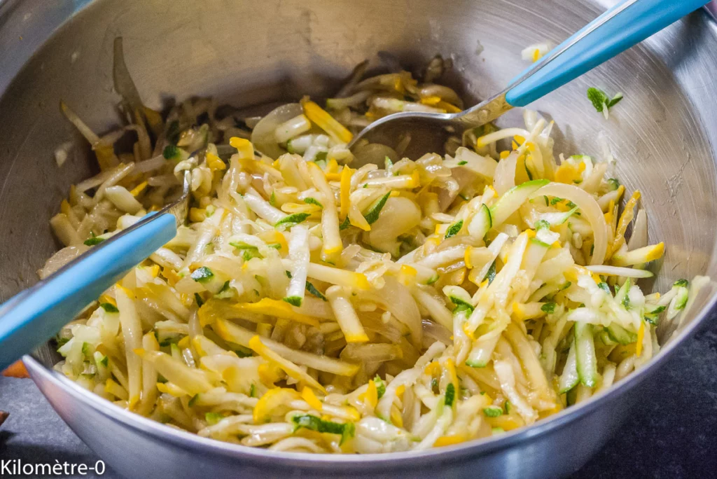 Salade de courgettes crues, araignée ou crabe - Étape 4