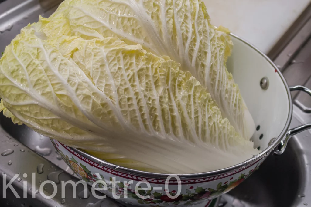 Chou chinois aux carottes et saint-jacques - Étape 1