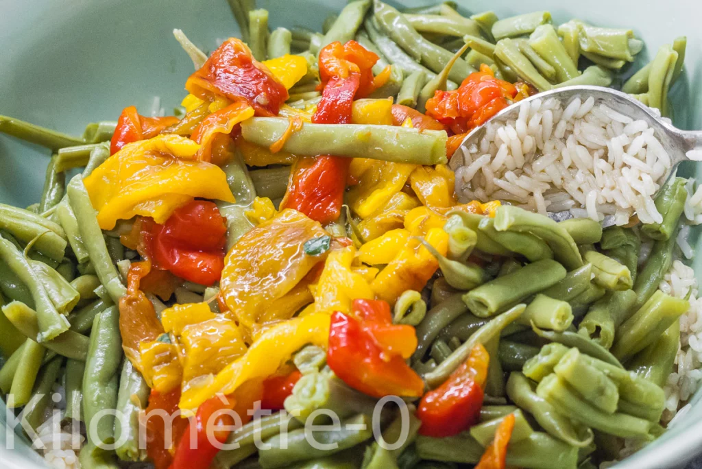 Salade de légumes d&rsquo;été  au riz, comté et œufs - Étape 8