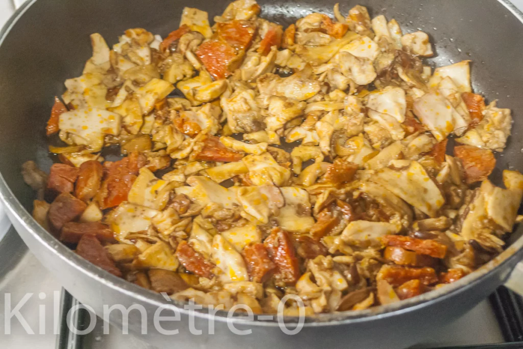 Poêlée d&rsquo;aubergines aux cèpes et au chorizo - Étape 5