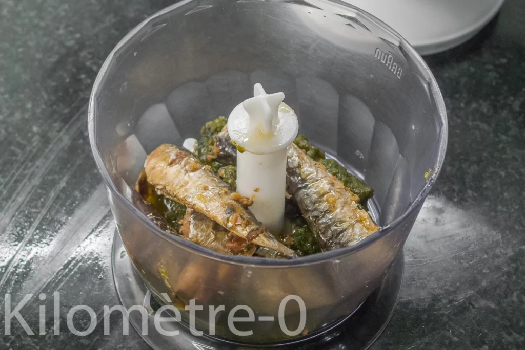 Concombre au pesto de sardines (apéro) - Étape 1