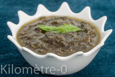 Photo de recette de pesto, sardines, pignons de pin, basilic, facile, sain, healthy, sauce, recette de base, Kilomètre-0, blog de cuisine réalisée à partir de produits de saison et issus de circuits courts