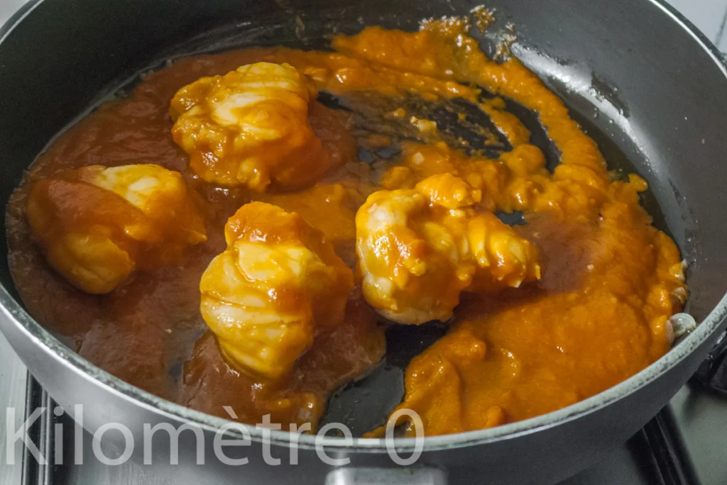 Lotte au coulis de poivrons et olives - Étape 7