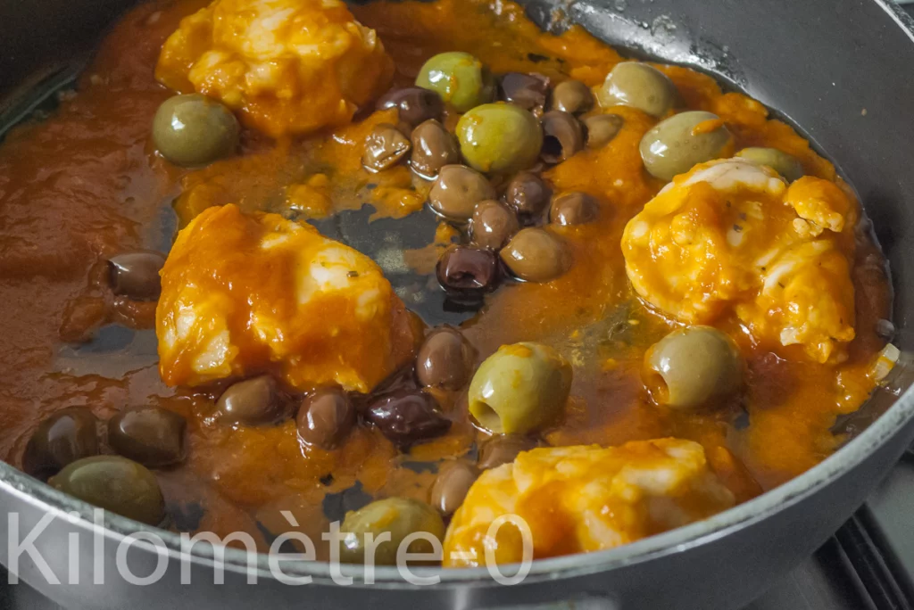 Lotte au coulis de poivrons et olives - Étape 8