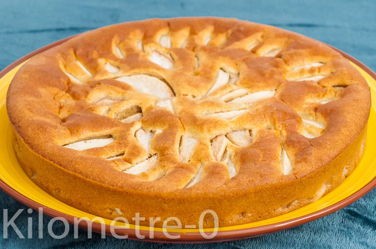 Photo de recette de dessert, gâteau, tarte belge, cuisine du monde, cuisine européenne, cuisine belge, dessert belge, fruits, poires, automne, hiver, moelleux, facile, rapide, bio, de Kilomètre-0, blog de cuisine réalisée à partir de produits de saison et issus de circuits courts