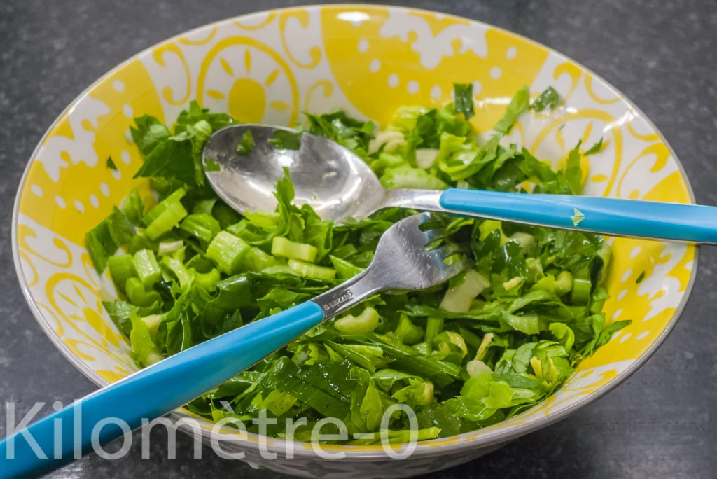 Salade de céleri branche aux amandes et parmesan - Étape 4