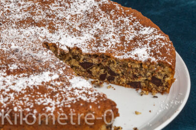 Photo de recette de gâteau, dessert, italien, amandes, chocolat, facile, rapide, gourmand, sans gluten, bio  Kilomètre-0, blog de cuisine réalisée à partir de produits de saison et issus de circuits courts