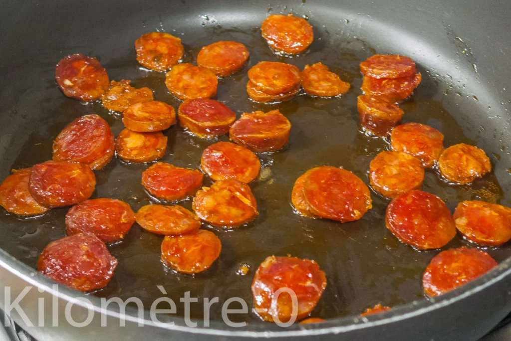Poêlée de patates douces aux châtaignes, cèpes et chorizo - Étape 7