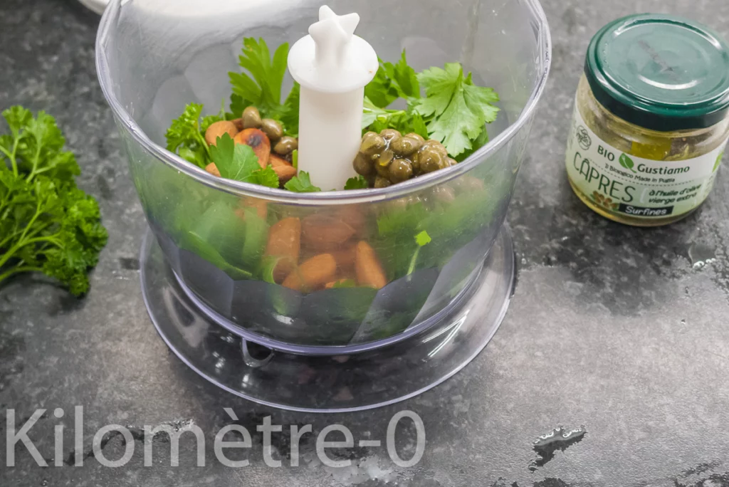 Bar aux amandes, purée de potimarron - Étape 2