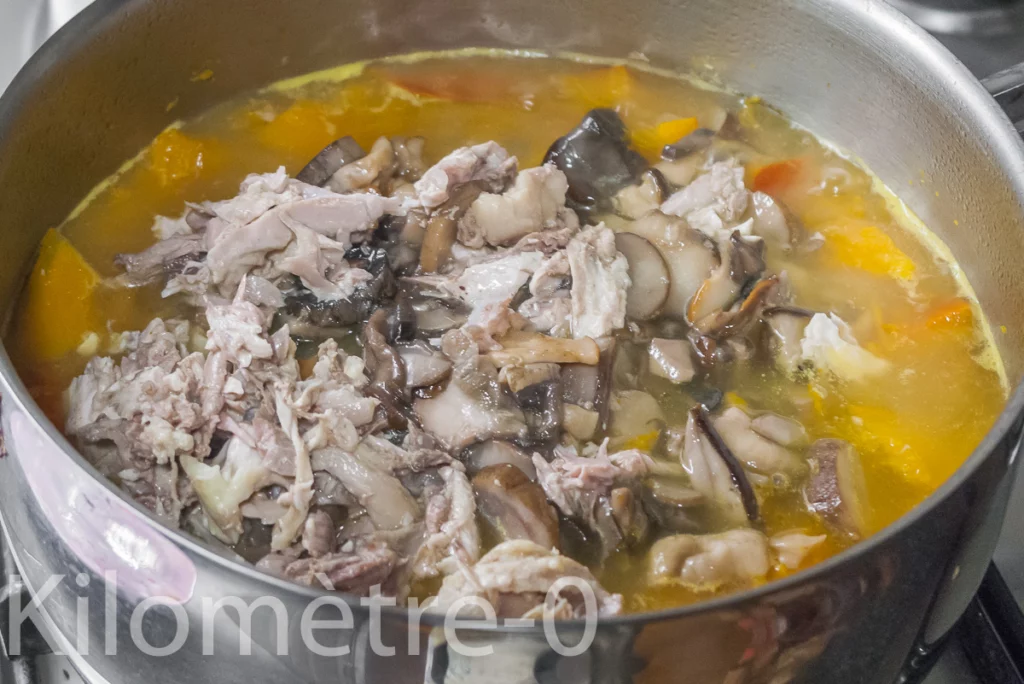 Soupe de potimarron aux cèpes et au bouillon de volaille maison - Étape 6