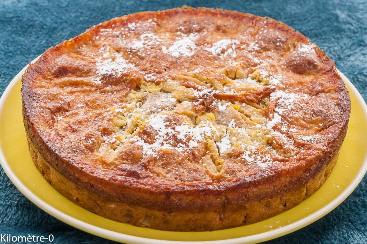 Photo de recette de dessert, facile, dessert aux fruits, automne, hiver, gâteau mamette, poires, pommes, rapide,bio, léger, économique, Kilomètre-0, blog de cuisine réalisée à partir de produits de saison et issus de circuits courts
