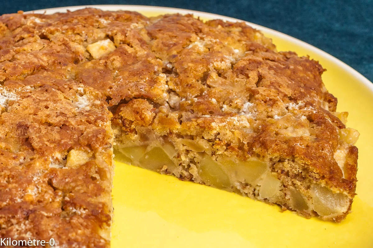 Photo de recette de dessert, gâteau, moelleux, poires, amandes, facile, bio, automne, hiver, fruits d'hiver, Kilomètre-0, blog de cuisine réalisée à partir de produits de saison et issus de circuits courts