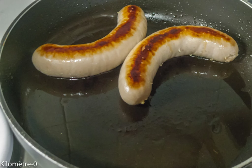 Salade de boudins blancs aux poires - Étape 1