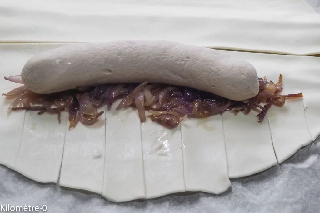 Feuilleté de boudins blancs aux oignons et au porto - Étape 5