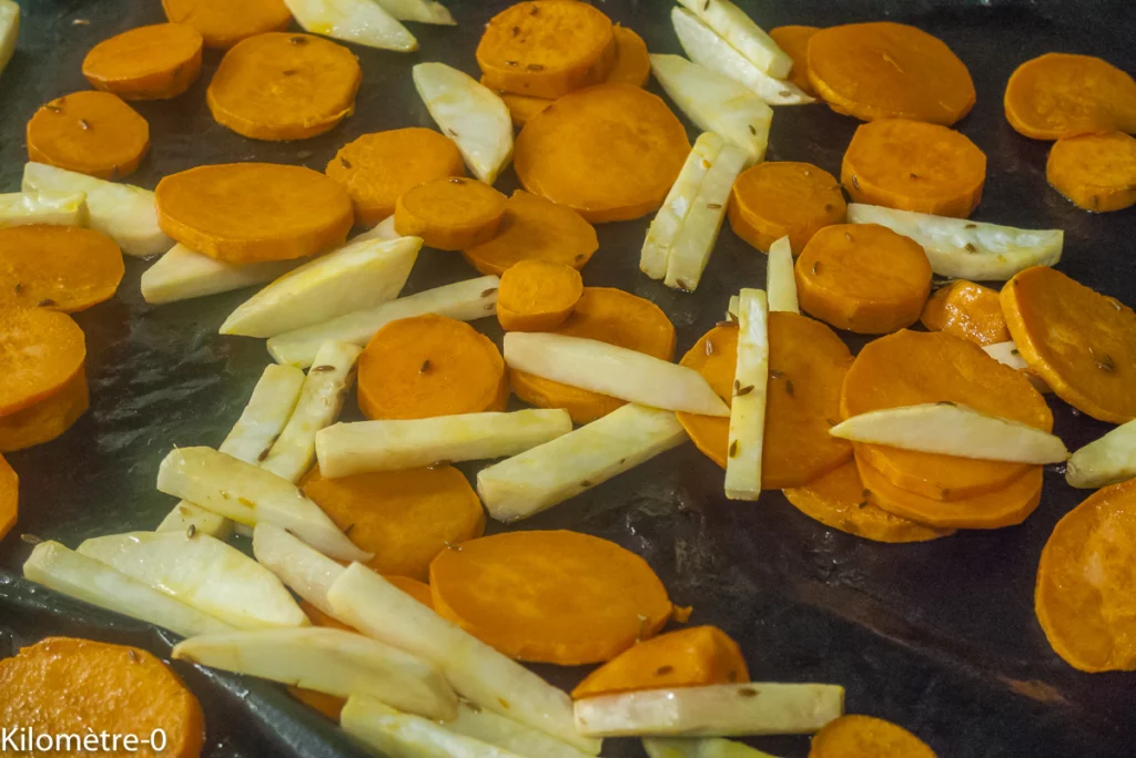 Céleri et patates douces au four, houmous de pois chiches - Étape 4