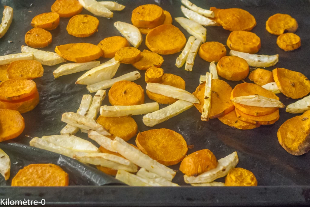 Céleri et patates douces au four, houmous de pois chiches - Étape 5