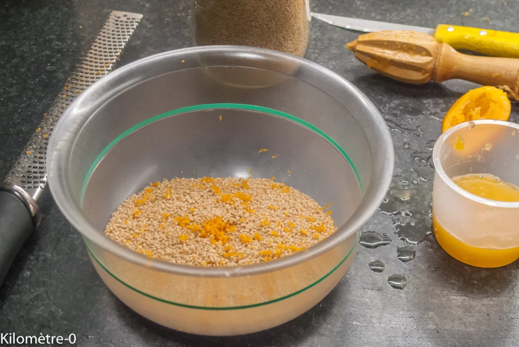 Taboulé aux agrumes et aux crevettes grises - Étape 2