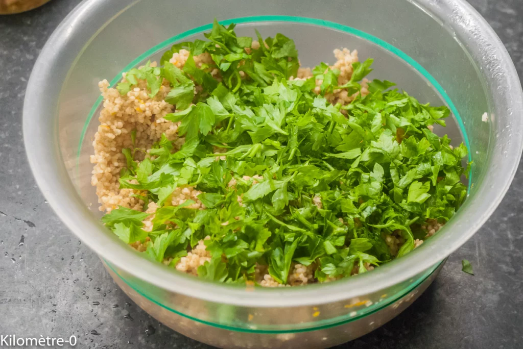 Taboulé aux agrumes et aux crevettes grises - Étape 5