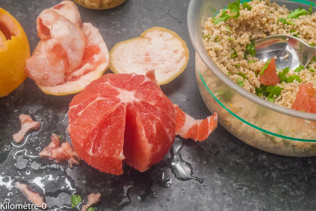 Taboulé aux agrumes et aux crevettes grises - Étape 6