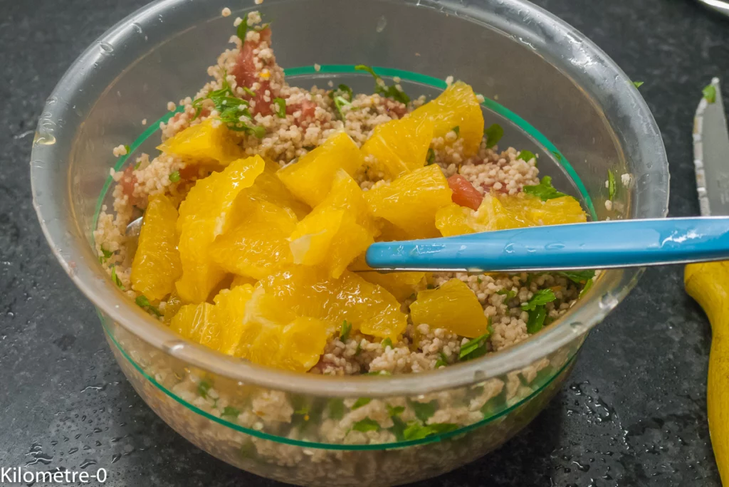 Taboulé aux agrumes et aux crevettes grises - Étape 7