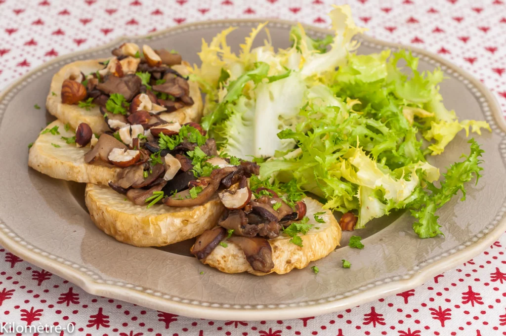 Céleri au four aux champignons et noisettes - Étape 6