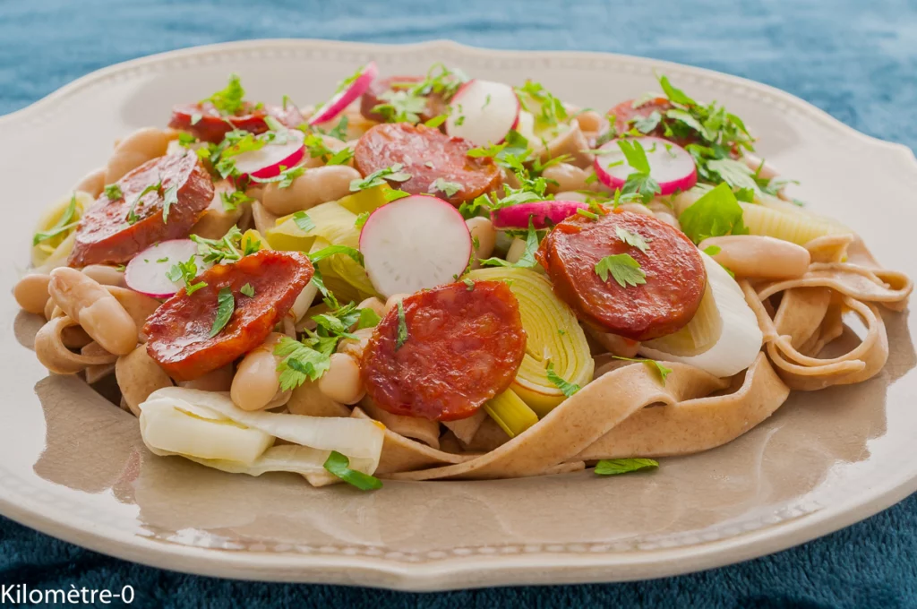 Pâtes au chorizo, poireaux et haricots blancs - Étape 6