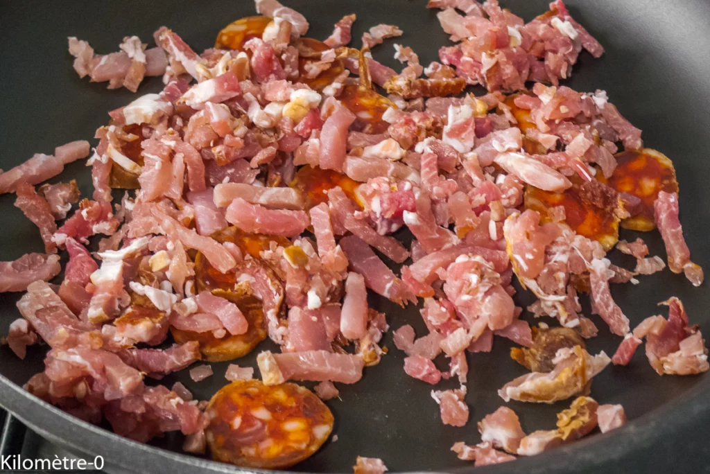 Lentilles aux haricots blancs, épinards et lardons - Étape 7