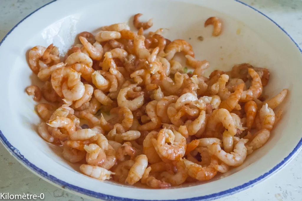 Scorsonères en salade aux crevettes et aux pistaches - Étape 4