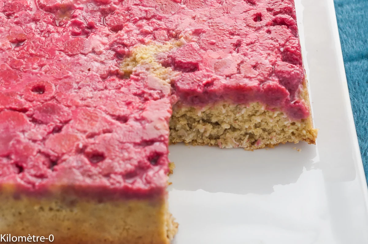Photo de recette de dessert, gâteau, lait de coco, noix de coco, fruits rouges, fruits, framboises, bio, sans gluten, facile, rapide, Kilomètre-0, blog de cuisine réalisée à partir de produits de saison et issus de circuits courts